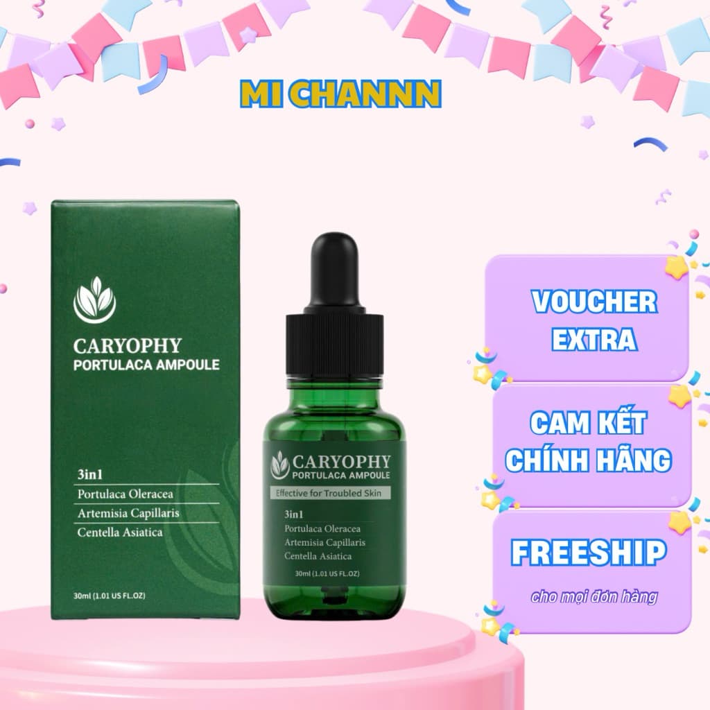 Serum giảm mụn mờ thâm Caryophy Portulaca Ampoule 30ml