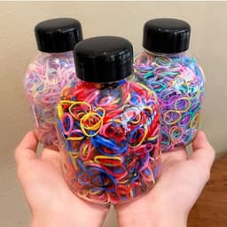 Lọ 1000 Dây Buộc Tóc Co Giãn Nhiều Màu Sắc cho bé 3