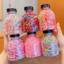 Lọ 1000 Dây Buộc Tóc Co Giãn Nhiều Màu Sắc cho bé 6