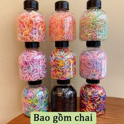 Lọ 1000 Dây Buộc Tóc Co Giãn Nhiều Màu Sắc cho bé 4