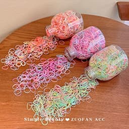 Lọ 1000 Dây Buộc Tóc Co Giãn Nhiều Màu Sắc cho bé 7