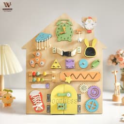 Bảng bận rộng - Busy board thương hiệu Woodness - Đồ chơi gỗ giáo cụ Montessori - Board game 1