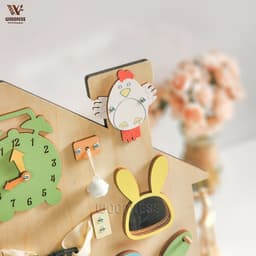 Bảng bận rộng - Busy board thương hiệu Woodness - Đồ chơi gỗ giáo cụ Montessori - Board game 3