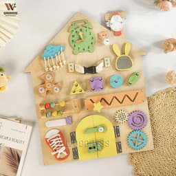 Bảng bận rộng - Busy board thương hiệu Woodness - Đồ chơi gỗ giáo cụ Montessori - Board game 5