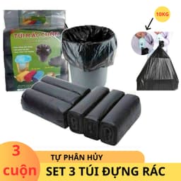 [Hot] Combo 9 Cuộn Túi Đựng Rác Siêu Dai Bảo vệ Môi Trường, Túi Đen Đựng Rác Tự Phân Hủy baby love 8