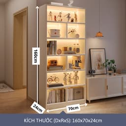 Kệ chữ U đa năng, Kệ để đồ decor trang trí Tết, tủ sách chất liệu gỗ MDF tủ gỗ để đồ cao cấp ND39 4