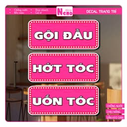 Decal Dán Trang Trí Tiệm Tóc, Barber, Nail, Mi Chống Nước, Decal Tranh Dán Menu Hair Salon, BarberShop. 2