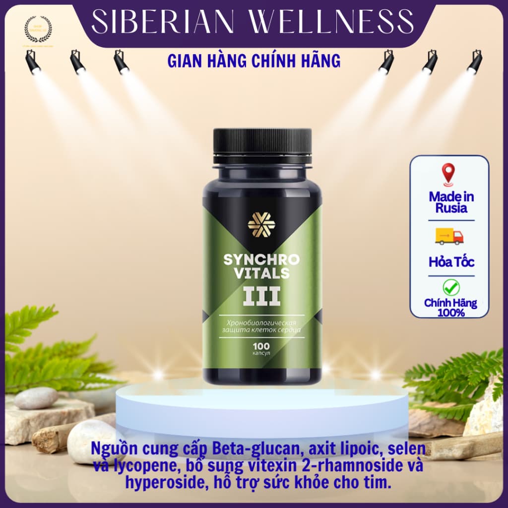 Synchrovitals III Siberian Health, hỗ trợ sức khỏe cho trái tim khỏe mạnh - Hộp 100 viên