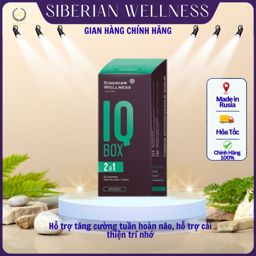 [ GIÁ SỈ ] - IQ Box Siberian, hỗ trợ tăng cường tuần hoàn máu não, cải thiện trí nhớ - Hộp 30 gói