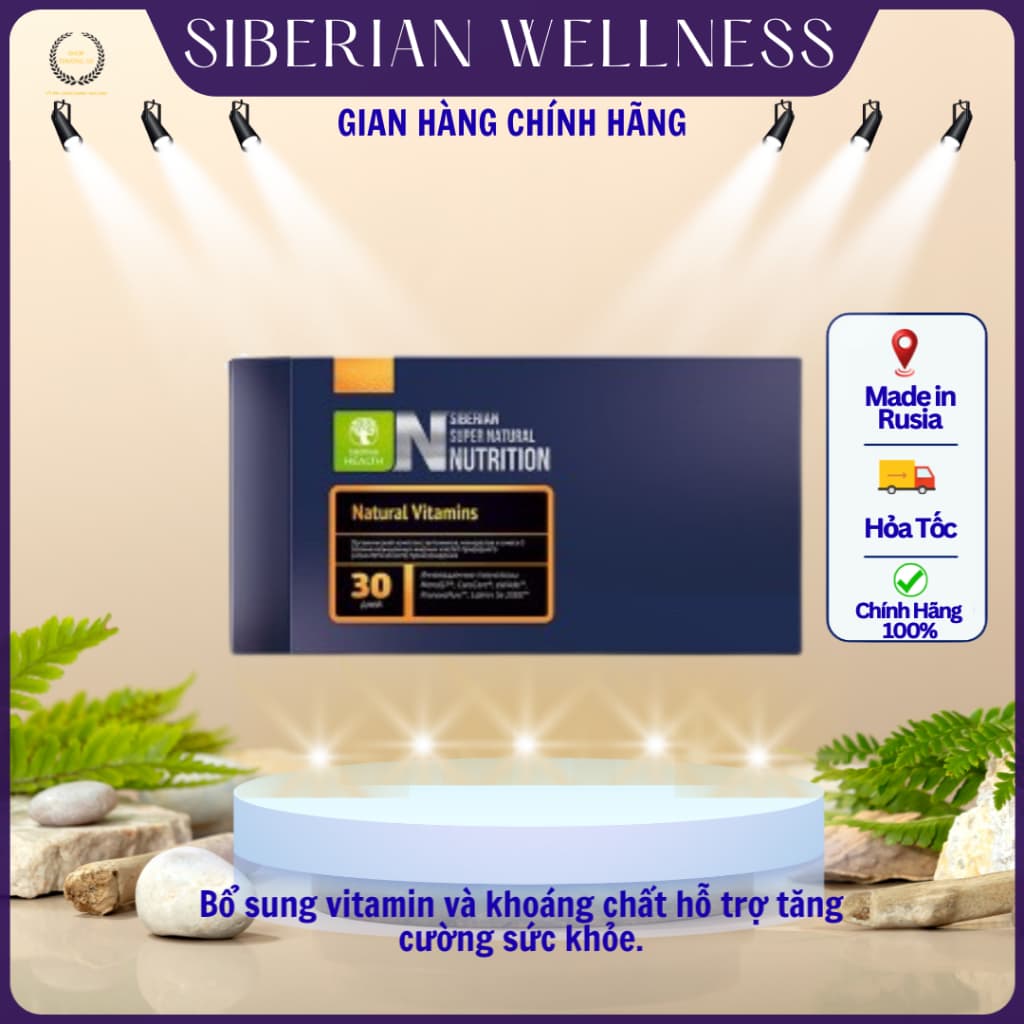 Thực phẩm Super Nutrition Siberian, bổ sung vitamin và khoáng chất, tăng cường sức khỏe, Hộp 30 túi