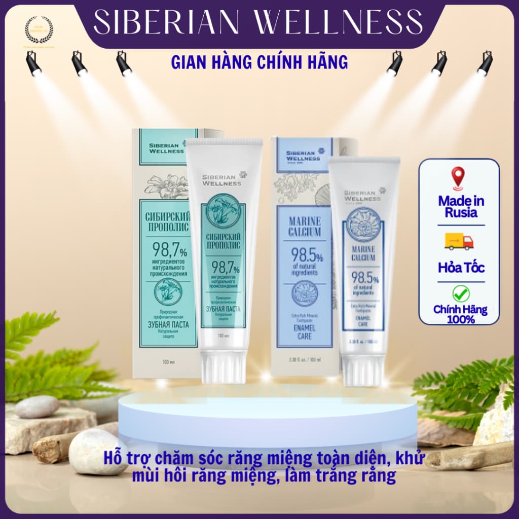 Kem đánh răng thảo dược SIBERIAN, Hỗ trợ hạn chế hôi miệng, chăm sóc răng miệng toàn diện,tuýt 75ml