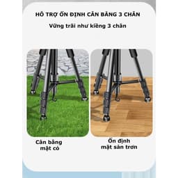Tripod Điện Thoại Kiêm Chân Máy Ảnh F-180ST - Quay 360 Độ Chắc Chắn, Dùng Để Quay Phim Chụp Ảnh - Chiều Cao 55-180cm 7