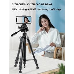 Tripod Điện Thoại Kiêm Chân Máy Ảnh F-180ST - Quay 360 Độ Chắc Chắn, Dùng Để Quay Phim Chụp Ảnh - Chiều Cao 55-180cm 6