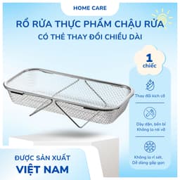 Rổ Lưới Inox Gác Bồn Rửa Bát, Rổ Rửa Rau Củ Quả Úp Chén Đĩa Ráo Nước Có Thể Thu Gọn Đa Năng G9 1
