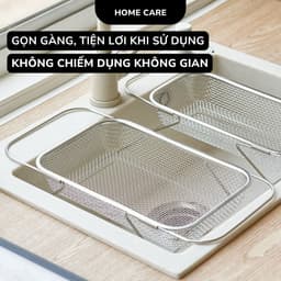 Rổ Lưới Inox Gác Bồn Rửa Bát, Rổ Rửa Rau Củ Quả Úp Chén Đĩa Ráo Nước Có Thể Thu Gọn Đa Năng G9 8