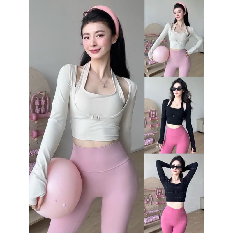 Đồ Tập Gym,Yoga,Pilates Áo Bra Thể Thao Có Mút Cài Ngực Mix Quần Legging Lulu Nhiều Màu