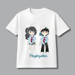 Áo thun cho bé in hình Play Together mẫu cực dễ thương đủ size cho bé trai bé gái 4
