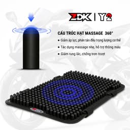 ( Chính hãng ZDK) Đệm lót yên xe máy ZDK Y1 Y2 cao cấp chính hãng êm ái chống ê mông đi thường xuyên, đường xa, phượt 8