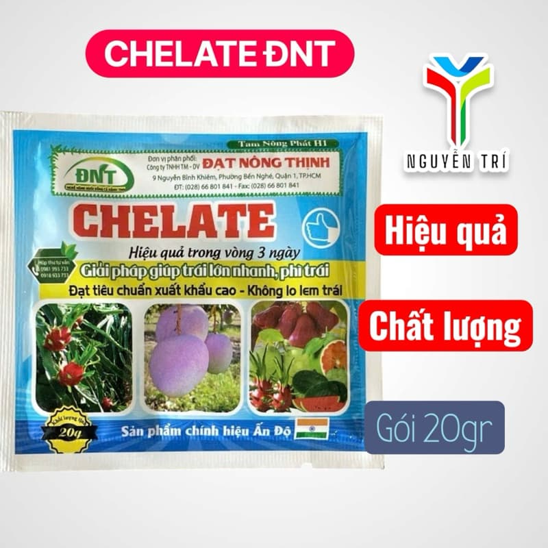 Siêu Chelate DNT 20g – Giúp Trái Lớn Nhanh, Màu Đẹp, Chuẩn Xuất Khẩu – Phục Hồi Cây Mạnh Mẽ