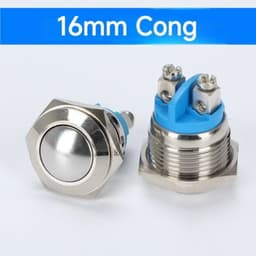 Công tắc Nhấn Nhả 𝟭𝟲𝗺𝗺 Luôn OFF 3A Kim Loại Chân Vít Nút Nhấn Tự Nhả Diy - 6