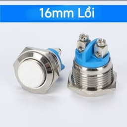 Công tắc Nhấn Nhả 𝟭𝟲𝗺𝗺 Luôn OFF 3A Kim Loại Chân Vít Nút Nhấn Tự Nhả Diy - 7