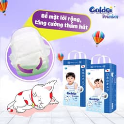 (Mẫu Mới) Bỉm Dán/Quần GOLDGI+ Nhật Cao Cấp Chính Hãng Đủ Size Cho Bé 2