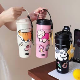 Bình giữ nhiệt Inox 316 chống gỉ dung tích lớn 720ml Cốc giữ nhiệt 2 đầu vòi uống tặng kèm phụ kiện 3