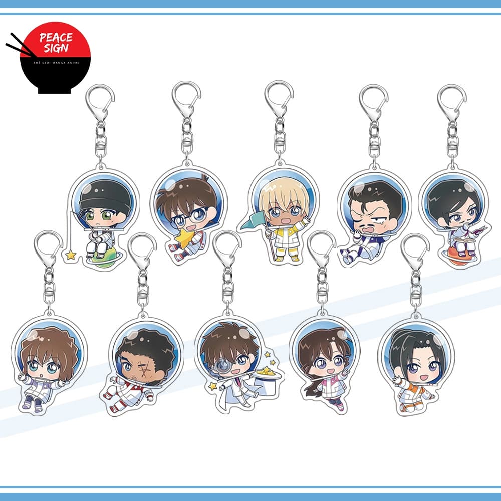 Mua 1 tặng 1 (PHI HÀNH GIA) Móc khóa mica DETECTIVE CONAN Thám Tử Lừng Danh hình in 2 mặt