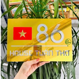 Biển số nhà. Bảng số nhà số nổi  3mm chìm âm bản, ngoài trời 1