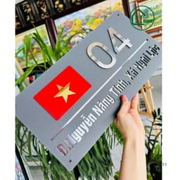 Biển số nhà. Bảng số nhà số nổi  3mm chìm âm bản, ngoài trời 6