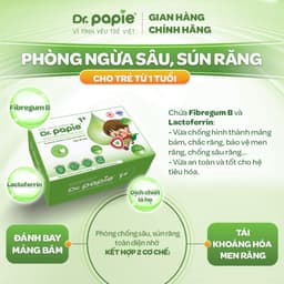 Gạc răng miệng Dr.papie cho bé Từ 1 tuổi ngăn ngừa sâu ,sún răng Hộp 30 gói 7
