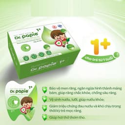 Gạc răng miệng Dr.papie cho bé Từ 1 tuổi ngăn ngừa sâu ,sún răng Hộp 30 gói 6