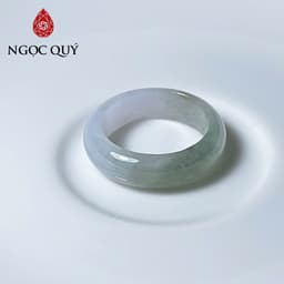 Nhẫn cẩm thạch A Myanmar - nhẫn ngọc phỉ thúy type A chất nếp băng màu uyên ương LM10 - Ngọc Quý 5