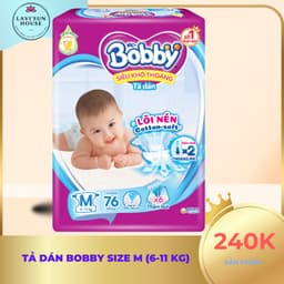 (MỚI)Tã dán Bobby size M 76miếng (6-11kg),S 80miếng (4-8kg)-siêu khô thoáng,thấm hút tốt 4