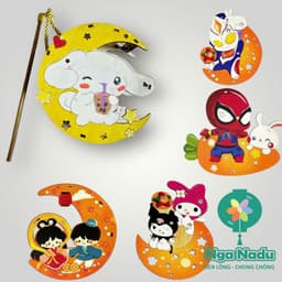 [ĐÈN LỒNG GỖ TRUNG THU TÔ MÀU] Sét Làm Lồng Đèn Trung Thu Tô Màu Mẫu Mới Cho Bé quà tặng học sinh hanmade sáng tạo 1