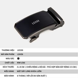 Mặt Thắt Lưng Nam Rời LECOS LDH26 Hợp Kim Chống Gỉ Chống Xước Bền Màu Bản 3.5cm 3