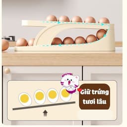 Khay trứng 2 tầng lăn tự động, Khay đựng trứng tủ lạnh tự lăn tiện dụng 5