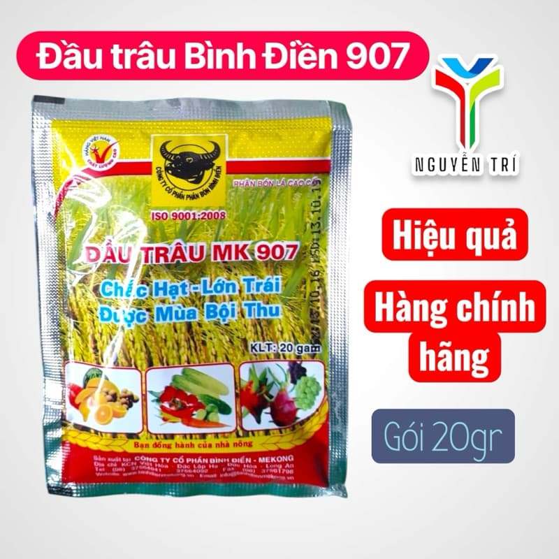 Phân Bón Lá Đầu Trâu MK 907 - Kali Cao 43% (Gói 20g) Giúp Chắc Hạt, Ngọt Trái, Nặng Ký