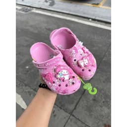 Sục Cá Sấu Trẻ Em Người Lớn Hoạt Hình Melodyy Hồng Đáng Yêu - Kèm Charm Jibits 4