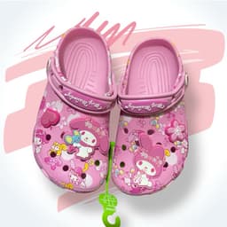 Sục Cá Sấu Trẻ Em Người Lớn Hoạt Hình Melodyy Hồng Đáng Yêu - Kèm Charm Jibits 1