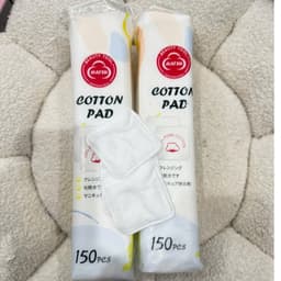 Bông Tẩy Trang Gấu Dâu 150 Miếng, Hatsu 100% Tự Nhiên, Không Gây Kích Ứng, Bông Vuông Hatsu Bông Mềm Bám Viền Vòng Quanh 2