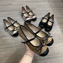 Giày bệt búp bê phối nơ khoá khuy xinh tiểu thư, chuẩn size (Bb77) 3