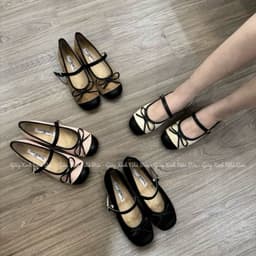 Giày bệt búp bê phối nơ khoá khuy xinh tiểu thư, chuẩn size (Bb77) 7