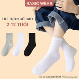 Tất Trơn Cổ Cao Cho Bé 2- 12 Tuổi, Tất Cổ Cao Cho bé, Tất Thể Thao Trẻ Em Thời Trang Cho Bé te999 1