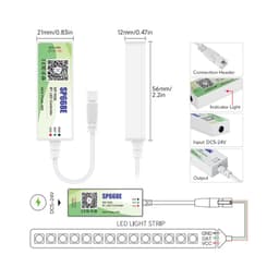 SP668E BỘ ĐIỀU KHIỂN LED FULL MÀU ARGB NEOPIXEL WS2812B WS2811 UCS1903 NHÁY THEO NHẠC DIY HIỆU ỨNG 2