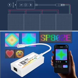 SP802E BỘ ĐIỀU KHIỂN MA TRẬN LED FULL MÀU ARGB NEOPIXEL WS2812B WS2815 NHÁY THEO NHẠC APP WIFI 7
