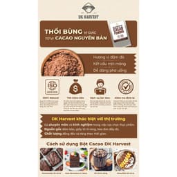 Bột Cacao Nguyên Chất DK Harvest - 11-13% Bơ Cacao | Đậm Vị, Giàu Chất Chống Oxy Hóa, Cải Thiện Tâm Trạng 3