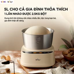 Máy Trộn Bột Bear SM-5H50Z68, Dung Tích 5Lít - Công Suất 180W, Nhồi Và Ủ Tự Động, Hàng Chính Hãng 9