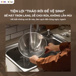 Máy Trộn Bột Bear SM-5H50Z68, Dung Tích 5Lít - Công Suất 180W, Nhồi Và Ủ Tự Động, Hàng Chính Hãng 5