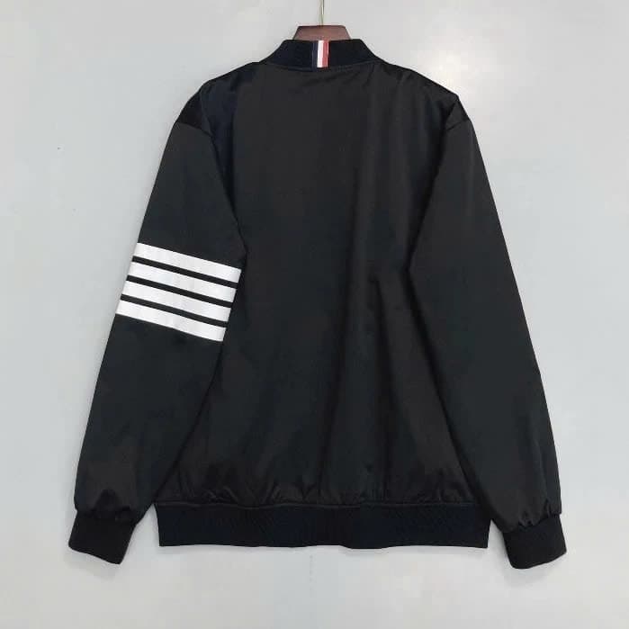 Ao Khoác Gió 2 Lớp Phối Vạch Tay Áo Bomber Nam Nữ.  Thôme  4 Vạch Sọc Tay Trẻ Trung Năng Động